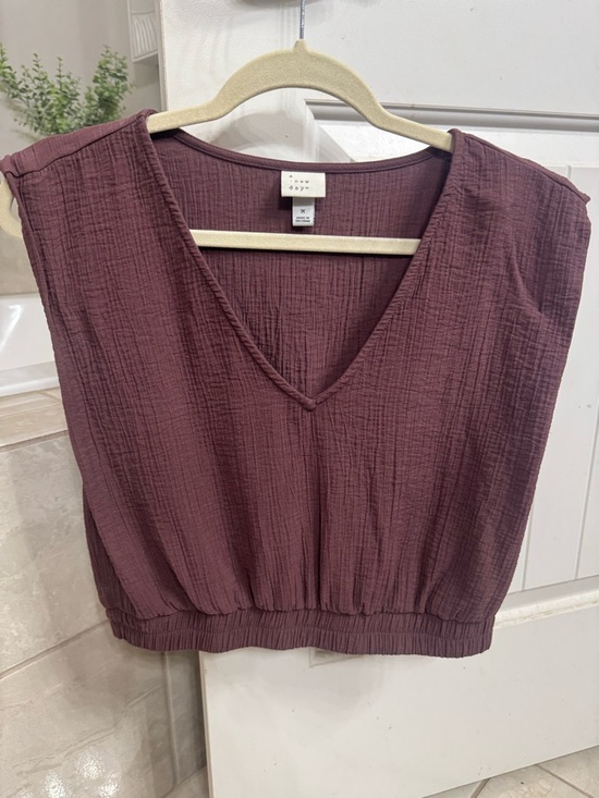 a new day Tops - A New Day Womens Modern Gauze V-Neck  Tank - Brown